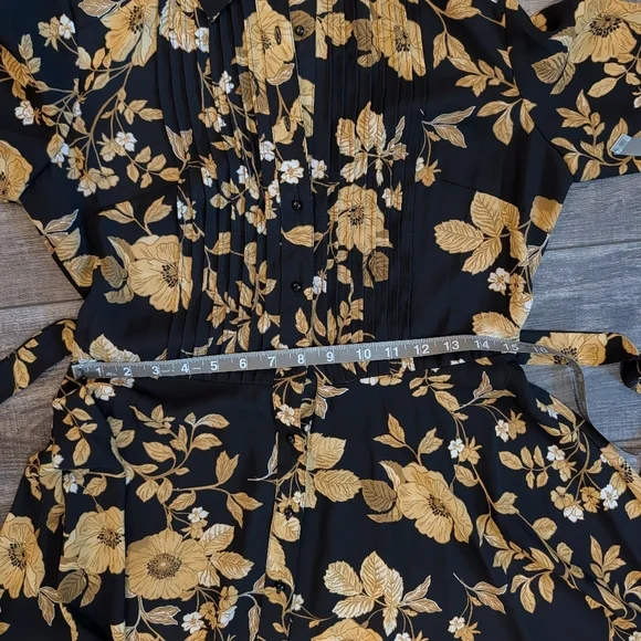 Nanette Lepore Elegant Black and Gold Floral Dress Sz 4 - Picture 8 of 10